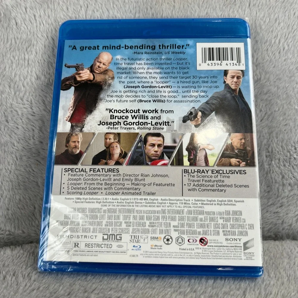 Looper Blu-ray Bruce Willis Joseph Gordon-Levitt Emily Blunt Sci-Fi New Sealed